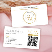 Modern Glam Gold Logo Makeup Beauty Salon QR Code Visitenkarte
