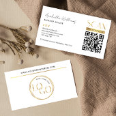 Modern Glam Gold Logo Makeup Beauty Salon QR Code Visitenkarte