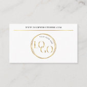 Modern Glam Gold Logo Makeup Beauty Salon QR Code Visitenkarte (Vorderseite)