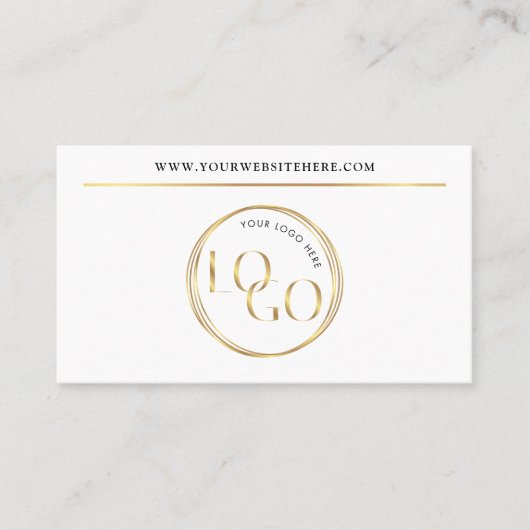 Modern Glam Gold Logo Makeup Beauty Salon QR Code Visitenkarte (Vorderseite)