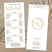 Modern Glam Gold Spa Beauty Salon Menu Price List Werbekarte