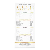 Modern Glam Gold Spa Beauty Salon Menu Price List Werbekarte (Vorne)