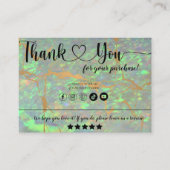 Modern Glam Green Opal Vielen Dank Visitenkarte (Vorderseite)