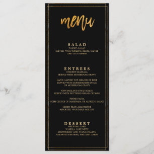 MODERN GLAM Hochzeitsmenü Menükarte