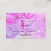 Modern Glam Iridescent Sparkle Candle Care Visitenkarte (Rückseite)