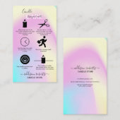 Modern Glam Iridescent Sparkle Candle Care Visitenkarte (Vorne/Hinten)