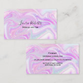Modern Glam Iridescent Sparkle Holographic Pink Visitenkarte (Vorne/Hinten)