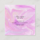 Modern Glam Iridescent Sparkle Juwelier Care Squ Quadratische Visitenkarte (Rückseite)
