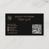 Modern glam orange Neon Lashes Drehzeichen Logo qr Visitenkarte (Rückseite)