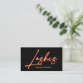 Modern glam orange Neon Lashes Drehzeichen Logo qr Visitenkarte (Stehend Vorderseite)