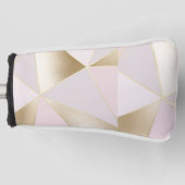 Modern Glam Pink Gold Geometric Golf Headcover (Vorderseite)