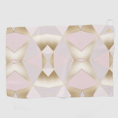 Modern Glam Pink Gold Geometric Golfhandtuch (Horizontal)