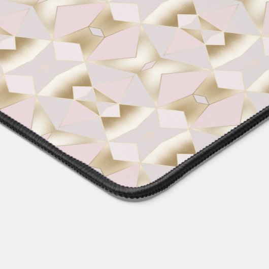 Modern Glam Pink Gold Kaleidoskop Geometrisch Schreibtischunterlage (Ecke)
