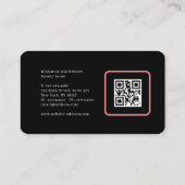 Modern glam rosa Neon Schönheitsskript Logo qr Cod Visitenkarte (Rückseite)