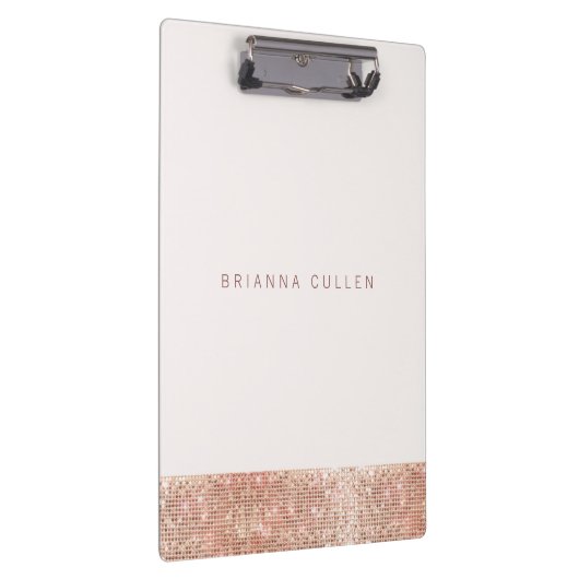 Modern Glam Rose Gold Sequel Black Klemmbrett (Rechts)