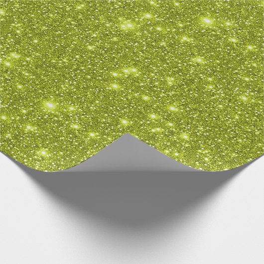 Modern Glam Shimmer Sparkle Gelb Grün Glitzer Geschenkpapier (Ecke)