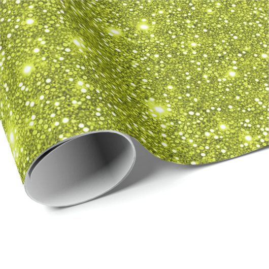 Modern Glam Shimmer Sparkle Gelb Grün Glitzer Geschenkpapier (Rolleneckpunkt)