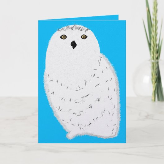 Modern glam snow owl feiertagskarte (Vorderseite)