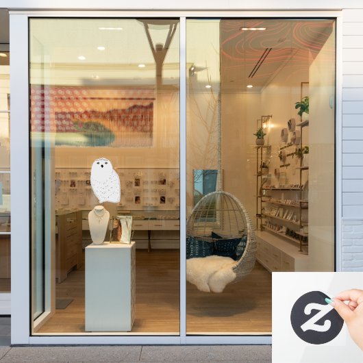 Modern glam snow owl fensteraufkleber (Schaufenster)