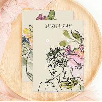 Modern Glam Watercolor Floral Earring Display Card