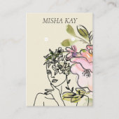 Modern Glam Watercolor Floral Earring Display Card Visitenkarte (Vorderseite)