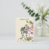 Modern Glam Watercolor Floral Earring Display Card Visitenkarte (Stehend Vorderseite)