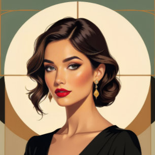 "Modern Glam Woman Portrait Kunst - Elegante Mode Leinwanddruck