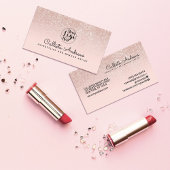 Modern Glamorous Rose Gold Pink Glitter Ombre Visitenkarte