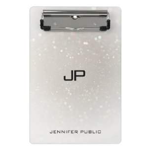 Modern-Glamour Monogram Elegante Vorlage Moderne Mini Klemmbrett