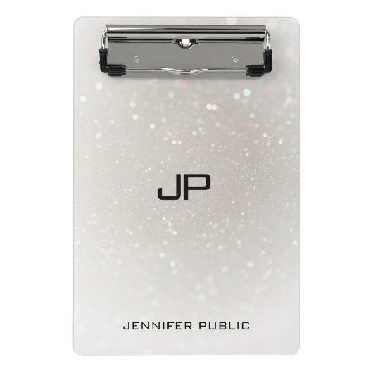 Modern-Glamour Monogram Elegante Vorlage Moderne Mini Klemmbrett (Vorderseite)