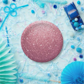 Modern Glamour pink Glitzer Geburtstag Pappteller (Party)
