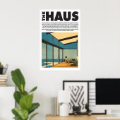 Modern Glass House Art Print Minimalist Poster (Heimbüro)