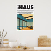 Modern Glass House Art Print Minimalist Poster (Küche)
