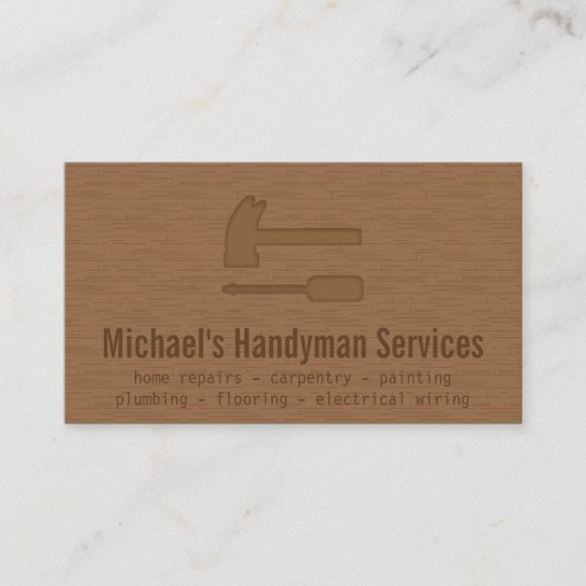 Modern, glatt, hölzern, visitenkarte (Vorderseite)