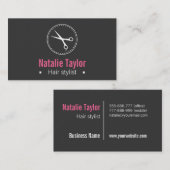 Modern, glatt, Minimalistisch, schwarz, Visitenkarte (Vorne/Hinten)