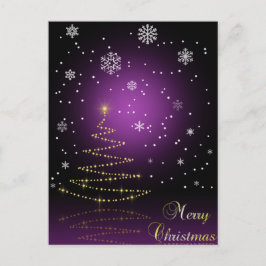 Modern Gleamy Christmas Tree Holiday Postcard Feiertagspostkarte