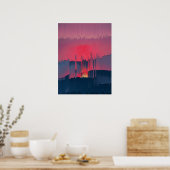 Modern Glitch Horizon Wall Art Poster (Küche)