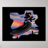 Modern Glitch Style Turntable – Colorful Design Poster (Vorne)