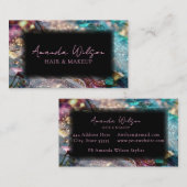 Modern Glitter and Marble Abstract Business Card Visitenkarte (Vorne/Hinten)