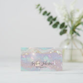 Modern Glitter Business Card Visitenkarte (Stehend Vorderseite)