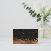 Modern Glitter Drop Orange-Gold Schwarz Visitenkarte (Stehend Vorderseite)