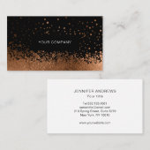 Modern Glitter Drop Orange-Gold Schwarz Visitenkarte (Vorne/Hinten)