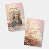Modern Glitter Employee Photo ID Badge Ausweis (Vorder- & Rückseite)