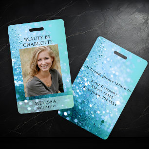 Modern Glitter Employee Photo ID Badge Ausweis