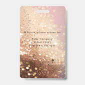 Modern Glitter Employee Photo ID Badge Ausweis (Rückseite)
