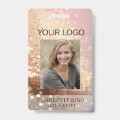 Modern Glitter Employee Photo ID Badge Ausweis (Vorderseite)