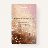Modern Glitter Employee Photo ID Badge Ausweis (Rückseite)