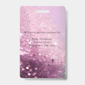 Modern Glitter Employee Photo ID Badge Ausweis (Rückseite)