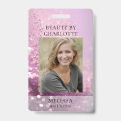 Modern Glitter Employee Photo ID Badge Ausweis (Vorderseite)