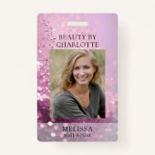 Modern Glitter Employee Photo ID Badge Ausweis (Vorderseite)